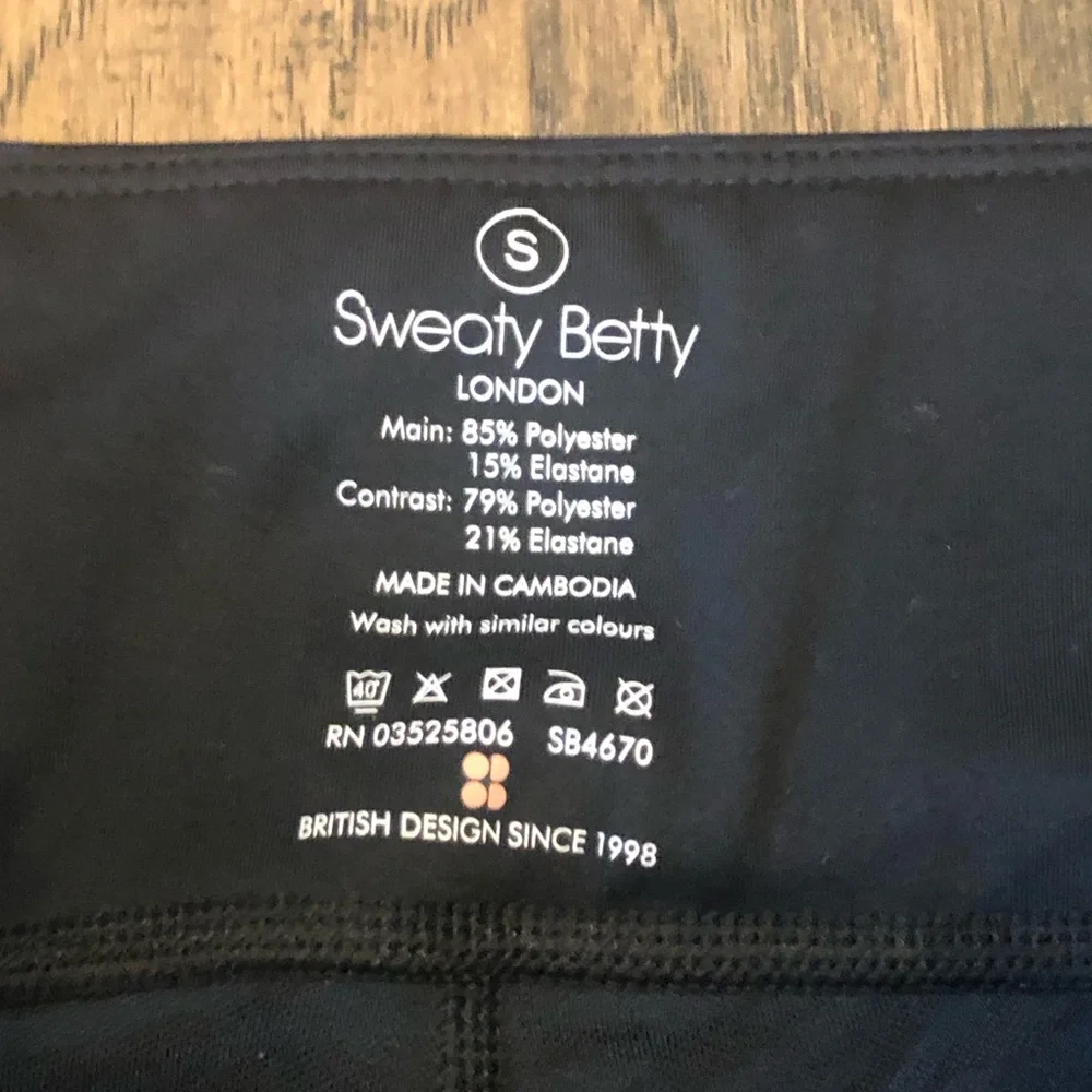 EUC✨SWEATTY BETTY LONDON women's small blue & black zebra print leggings - Picture 3 of 7
